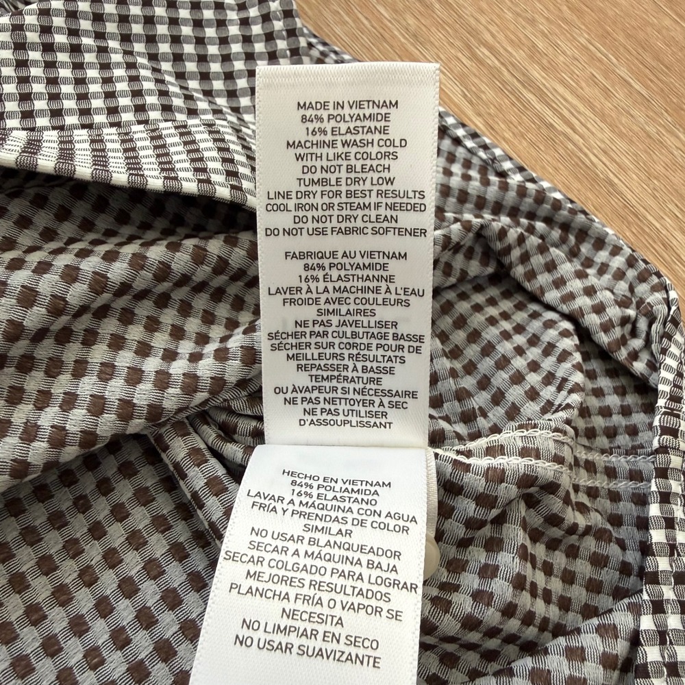 Rhone Commuter Shirt Mens Small Orso Brown Check Slim Fit Stretch Button Up - Picture 6 of 9